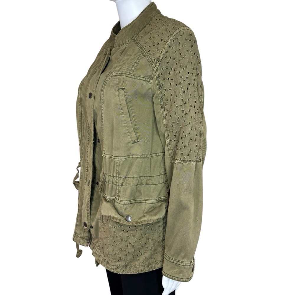 Anthropologie Hei Hei Green Marais Eyelet Anorak Utility Jacket L - Picture 5 of 9